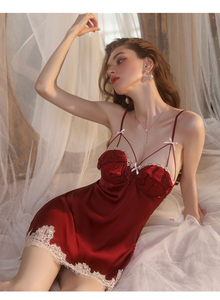 Pijama de Verano Sexy para Mujer, Falda Larga de Seda con Tirantes, Ropa de Dormir Delgada y Cómoda - Product Image 5