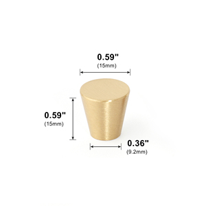 Poignées en laiton massif, boutons métalliques de 15 mm, accessoires de quincaillerie pour meubles, poignées de porte, pour armoire de cuisine, table de chevet, <span class=keywords><strong>commode</strong></span>, armoire - Product Image 3