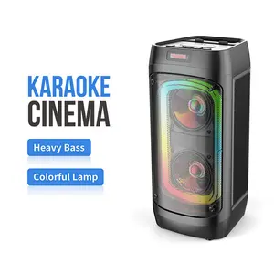 ZQS4245 3600mAh Karaoke Outdoor 3D Surround LED Light Caixa De Som Sem Fio Via Alto-falante Bluetooth