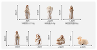 Décoration de chambre d'enfant, ornement en résine, artisanat en résine 3D, sculpture de Marie, de l'agneau, de Joseph, de Jésus, mini-fée, petite figurine d'ange