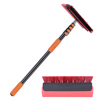 Brosse à neige télescopique avec manche en aluminium, système de verrouillage rapide, tête de raclette en mousse pour toit de voiture, OEM ODM, prêt à la vente au détail