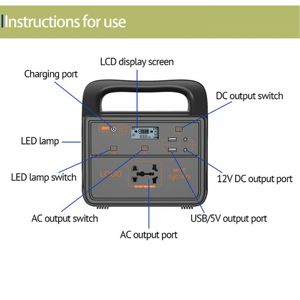 Station Solaire Portable 300W avec Contrôleur MPPT, Onduleur à Onde Sinusoïdale Modifiée, Stockage d'Énergie, Batterie Plomb-Acide pour Démarrage de Voiture, Maison et Utilisation Extérieure - Product Image 5