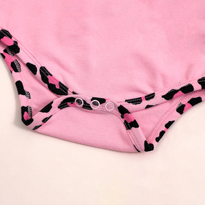 Conjunto de 2 Piezas de Ropa para Niña Pequeña, Moda Otoño, Color Rosa, Algodón Transpirable, Manga Larga, Cierre de Botones a Presión, Venta al Por Mayor - Product Image 3