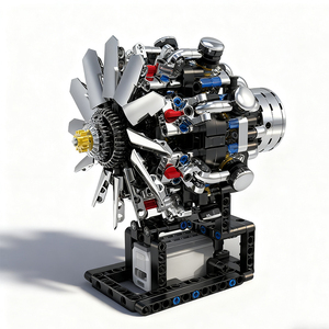 GISEGA G9810 Set di Giocattoli con Blocchi da Costruzione per Assemblare un <span class=keywords><strong>Aereo</strong></span> con Ali, Motore V8 <span class=keywords><strong>a</strong></span> Combustione Interna e Alimentazione Elettrica <span class=keywords><strong>a</strong></span> Batteria - Product Image 1