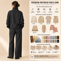 Cardigan en laine mérinos mélangée pour femme, col zippé en polaire jacquard géométrique OEM