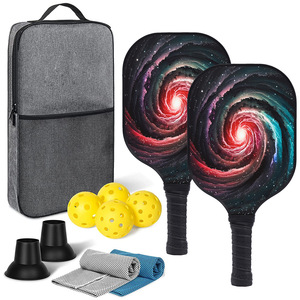 Juego de palas de Pickleball con 4 pelotas, bolsa de transporte y accesorios para entretenimiento al aire libre, diseño antideslizante de fibra de vidrio - Product Image 1