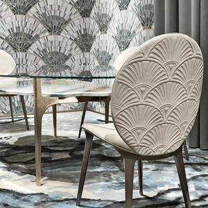 Moontop Ý Nhung Sang Trọng Hình Ảnh Màu Xanh Lá Cây Phong Cách Ghế Ghế Phòng Ăn Sang Trọng Ghế Cánh Tay Với Vàng Chân Ghế Ăn Uống Hiện Đại - Product Image 6