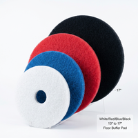 Fortunebrasive 13 17 pouces Tampon de polissage commercial pour sols, en fibre de nylon, blanc, rouge, noir, pour récurage, polissage, nettoyage, lustrage et décapage