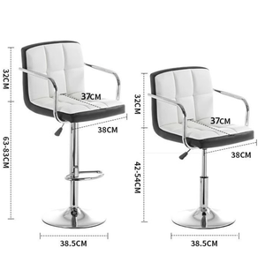 Tabouret <span class=keywords><strong>de</strong></span> <span class=keywords><strong>bar</strong></span> pivotant moderne en acier inoxydable multi-usages, avec accoudoirs, siège rembourré, base réglable pour la maison, le <span class=keywords><strong>bar</strong></span>, le café, le restaurant, le bureau - Product Image 6