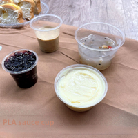 Gobelets en plastique PP jetables de 1 oz à 5 oz avec couvercles, pour sauces, portions de condiments et shots de gelée