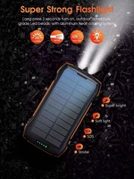 Batterie externe sans fil multifonction à charge rapide 20000 mAh, station de charge solaire pour l'extérieur