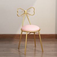 Chaise de maquillage et de salle à manger moderne détachable pour chambre de fille, motif papillon princesse