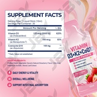 Bâtonnets liquides personnalisés de Vitamine D3 K2 CoQ10 saveur fraise – Complément nutritionnel quotidien pratique – Fabrication en marque blanche
