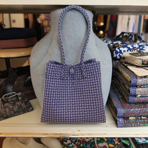 Bolsos tejidos ecológicos para mujer, bolsa de plástico reciclada Premium tejida única, tamaño adulto, venta al por mayor disponible - Product Image 2