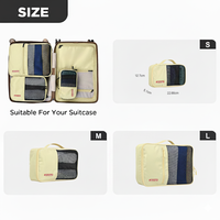 Cubes de compression jaunes personnalisés, lot de 3, cubes de rangement pour voyage, organisateurs de bagages