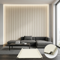Panel de Revestimiento de Pared Decorativo Interior Moderno de WPC, Resistente al Fuego y al Agua, Diseño de Listones Huecos, Fácil Instalación para Vestíbulos de Hoteles y Villas