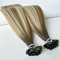 50g MOQ 1g Strand Dark Root Dimensional Honey Blonde Balayage Color Extensiones de cabello humano SDD Punta plana Ktips Bonding Hair
