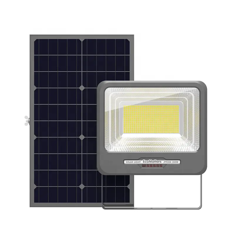 Impermeable al aire libre de aluminio material de energía solar IP65 200w led Luz de inundación con control remoto conrtol