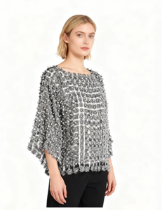 Elegante Blusa di Lusso da Donna <span class=keywords><strong>con</strong></span> Perle e <span class=keywords><strong>Pizzo</strong></span> Floreale Dorato in Stile Vintage, Top Ampio e Traforato - Product Image 5