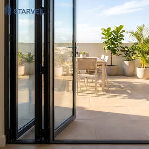 Starveil Moderne Faltbare Aluminium-Akkordeon-Tür mit Großer Öffnung für Außeneingänge, Terrassen und Bauprojekte in Hotels und Villen - Product Image 1