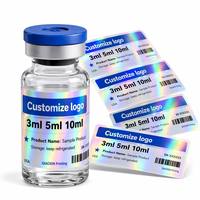 Étiquettes autocollantes en rouleau PET holographiques arc-en-ciel pour échantillons de peptides, pour flacons en verre de 3 ml, 5 ml, 10 ml