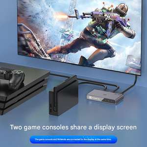 Commutateur bidirectionnel HDMI 1-vers-2, extenseur audio et <span class=keywords><strong>vidéo</strong></span> haute <span class=keywords><strong>d</strong></span>éfinition 4K 60Hz, convertisseur <span class=keywords><strong>d</strong></span>'<span class=keywords><strong>écran</strong></span> <span class=keywords><strong>d</strong></span>'ordinateur - Product Image 5