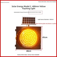Feu clignotant solaire sans fil jaune, lumière d'avertissement LED à détection automatique de la lumière, feu clignotant de sécurité routière pour zones rurales