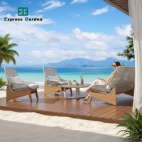 Ensemble de mobilier d'extérieur de luxe moderne en rotin et aluminium Express Garden – Canapés de patio résistants aux UV et imperméables pour villa et parc
