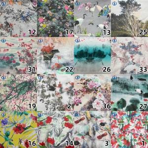 قماش حرير كتان مطبوع بتصميم طيور تقليدية صينية مصنوع حسب الطلب بنمط مخصص - Product Image 6