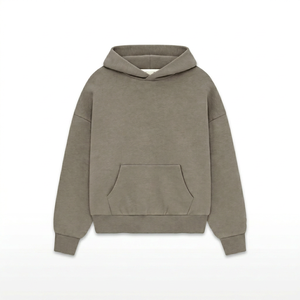 Sweat-shirt à capuche oversize pour homme, couleur unie, en coton French Terry, pull décontracté, coupe classique, avec poches, pour l'automne - Product Image 1