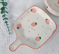 Assiette de cuisson Style nordique vaisselle assiette en céramique pour four à micro-ondes poignée bol minimaliste porcelaine vaisselle ensembles Support