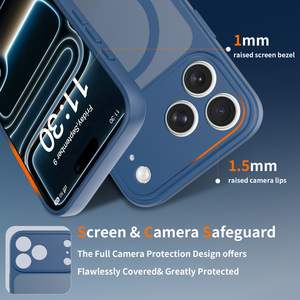 <span class=keywords><strong>Funda</strong></span> Magnética Personalizada para <span class=keywords><strong>iPhone</strong></span> 18 17 16 15 14 <span class=keywords><strong>13</strong></span> <span class=keywords><strong>Pro</strong></span> <span class=keywords><strong>Max</strong></span>, con Cubierta Protectora de Lente Translúcida Azul Mate y Tacto de Piel - Product Image 2