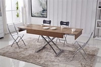 Ensemble de table à manger en bois pliable et transformable pour gagner de la place, table basse