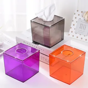 Wholesale Senior Acrylic Custom Luxury Facial Tissue Box Wedding Hotel Tissue Box