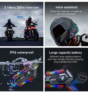 Songheng y20max 5.3 עמיד למים ipx6 עבור אופנועים עם אפקט אור rgb ו 4 effect קול - Product Image 3