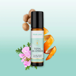 Huile essentielle en roll-on 10 ml pour soulager le <span class=keywords><strong>stress</strong></span>, les maux de tête, aromathérapie, roll-on avec huile pure à 100% de rose, de géranium, de muscade et d'orange - Product Image 1