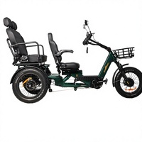 Tricycle électrique à double moteur 1750w, batterie 48v 60ah, tout-terrain, vélo électrique à 3 roues, autonomie de 200 km