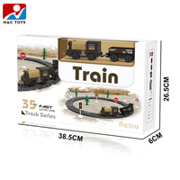 35 pièces de train électrique miniature avec rails circulaires, jouets de train avec lumières, rails de train pour enfants