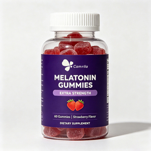 Complément Alimentaire Personnalisé à Marque Blanche Gommes de Mélatonine Force Maximale 60 Unités Saveur Fraise Soutien au Sommeil - Product Image 1