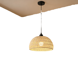 Bamboo <b>Rope</b> LED Pendant Lights Indoor <b>Lighting</b> Rattan Japanese Art Chandeliers Living Room Adjustable Height - Product Image 2