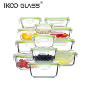 Meal Prep Container Eco Friendly Airtight Glass Meal Prep BPA Free Plastic Lid Storage Glass Food Container