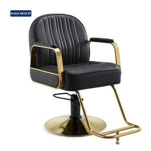 Wallybeauty base de haute qualité style noir chaise salon boutique spa meubles chaises de barbier pour salon de coiffure