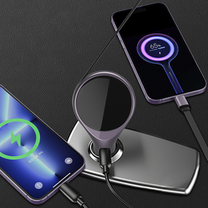 Nuevo cargador de coche automático telescópico con cable retráctil, carga rápida PD, cargador móvil 2 en 1 - Product Image 3