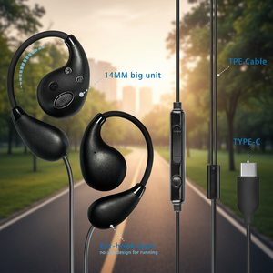 Fones de Ouvido Tipo C com Fio para Ouvidos Médios a Grandes - Fones de Ouvido Abertos com Consciência ao Ambiente - Product Image 1