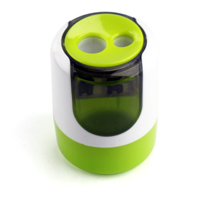 Taille-crayon standard à double trou en plastique durable, cylindrique, grande capacité - Product Image 3