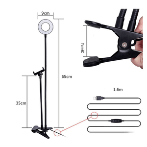 Aro de Luz LED para Selfies con Soporte Ajustable y Abrazadera para Equipos de Transmisión en Vivo - Product Image 5