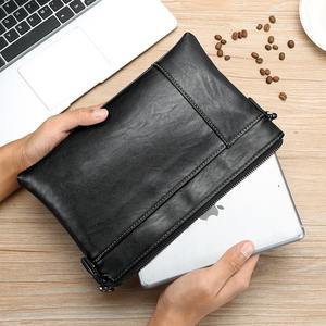 Bolso de Mano Moderno para Hombre, Textura de Cuero PU, Gran Capacidad, Estilo Casual, Tipo Sobre, con Clip, Cartera de Moda - Product Image 5