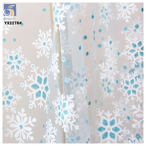 YX2278 Guangzhou personalizado poliéster brillo punto blanco copo de nieve impreso malla tul forro tela para vestido de Navidad ropa - Product Image 6