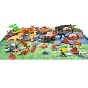 Dinosaur World Dino Figures Eggs Trees Large Activity Play Mat Animal Toy Figure Playsets
