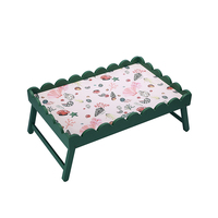 Plateau de lit pour enfants en bambou à motifs imprimés, plateau pour ordinateur portable, pieds pliables, hauteur réglable, durable, pour la maison, le bureau, la cuisine, le salon